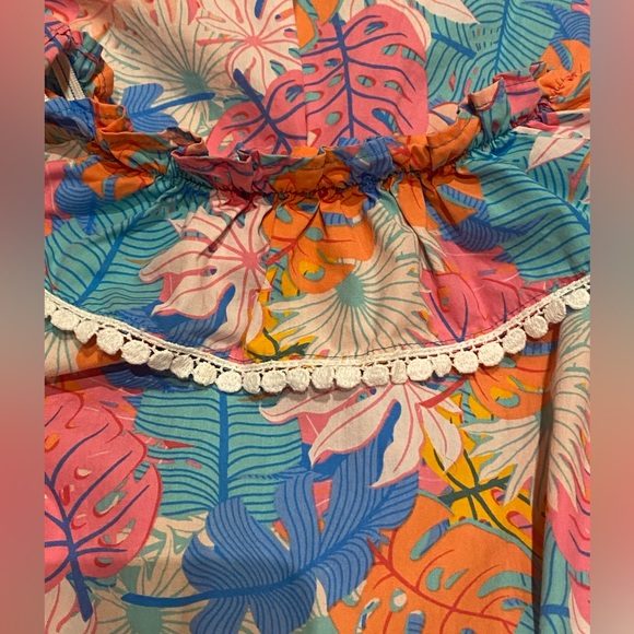 Girls floral print romper - Picture 4 of 5